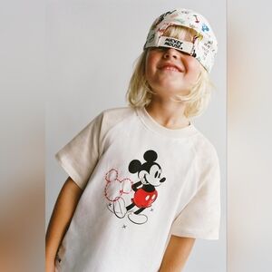 Zara Disney Mickey Mouse Raglan Sleeve Kids T-Shirt - Sold Out- Size 6- NWT